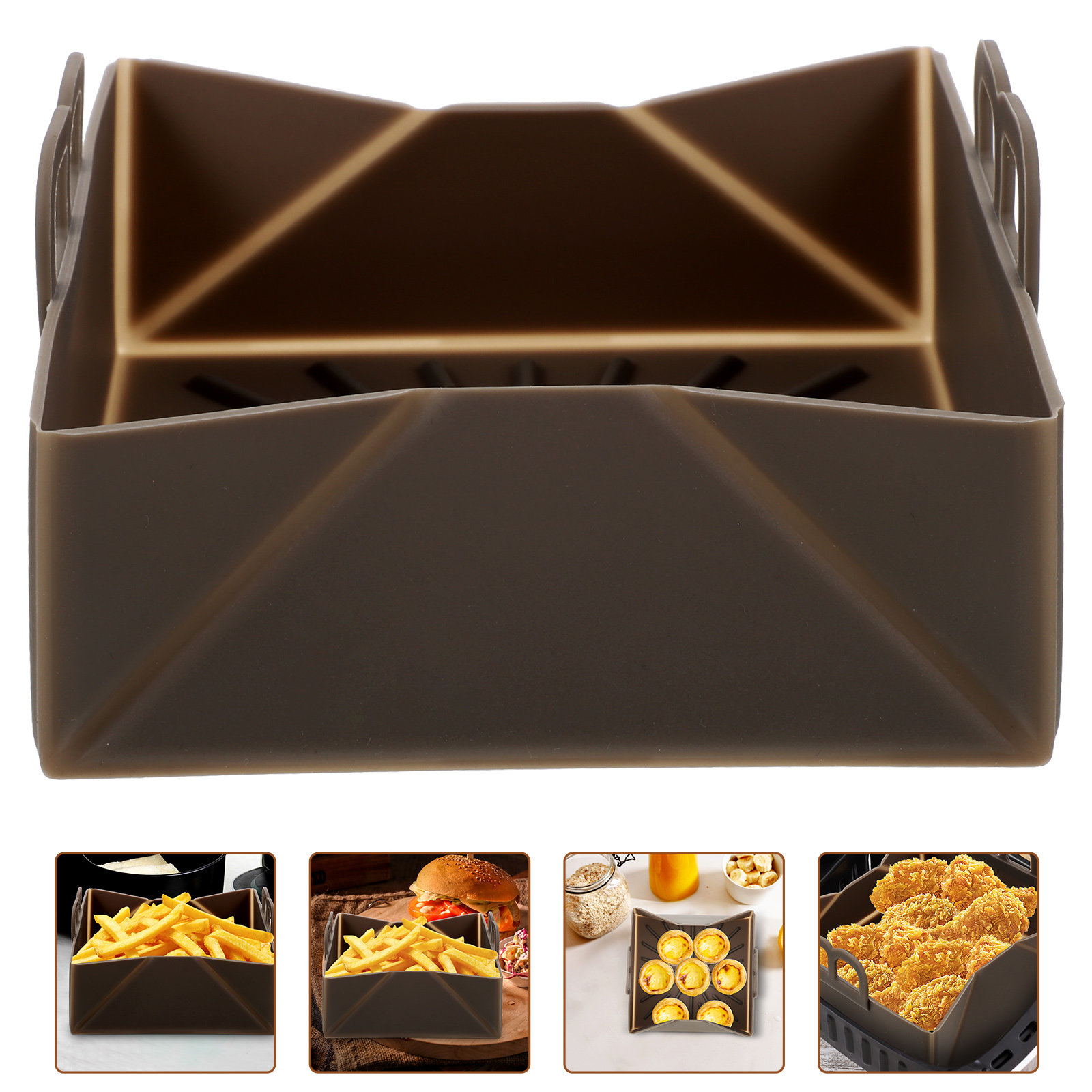 Air Fryer Silicone Pot Liner - Wiederverwendbare Antihaft-Silikonmatte für Heißluftfritteusen, hitzebeständige Backmatte,